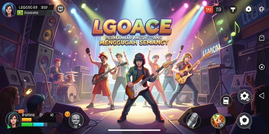 Tampilan gameplay menampilkan interaksi dengan musik yang menarik.