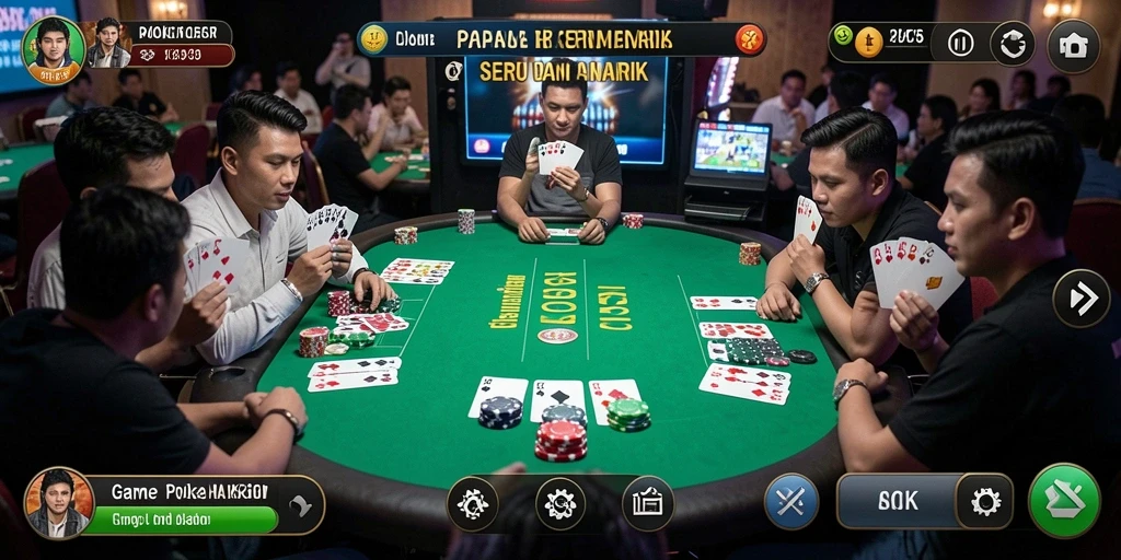 Tampilan menarik dari gameplay Poker di RK55.