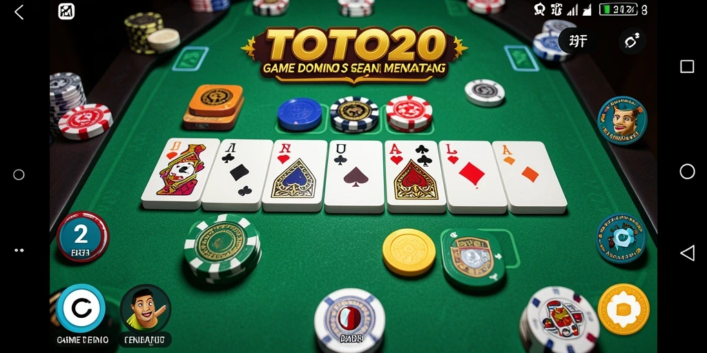Screenshot gameplay TOTO20 menampilkan suasana bermain Domino yang seru.